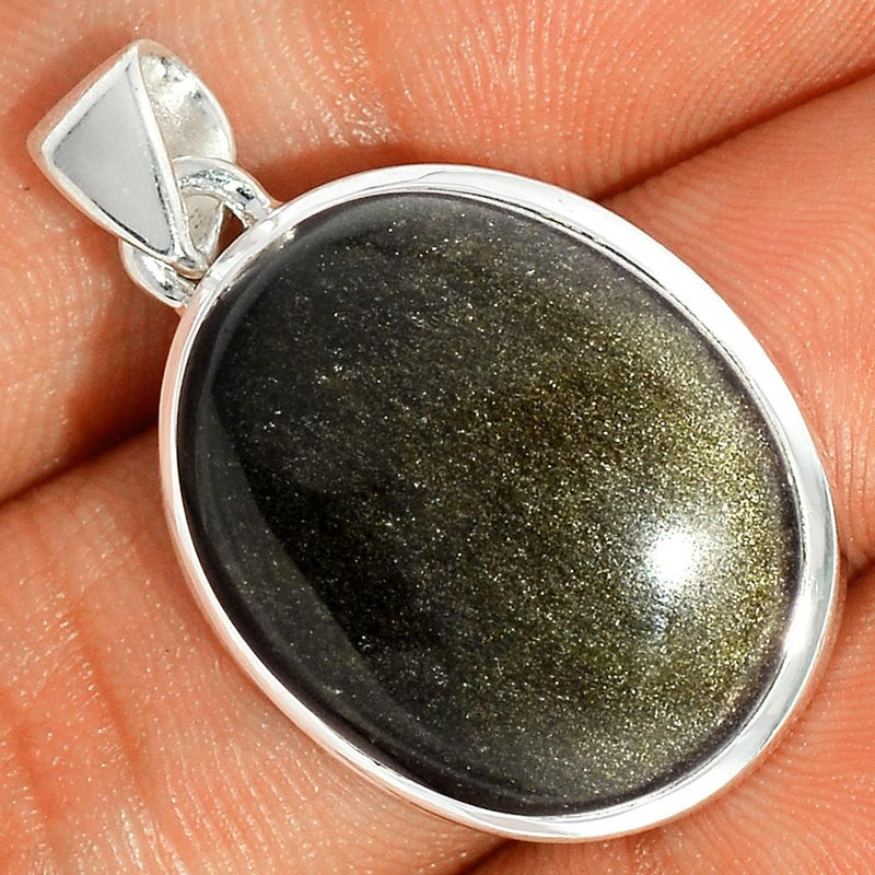 1.2" Silver Obsidian Pendants - BLSP236