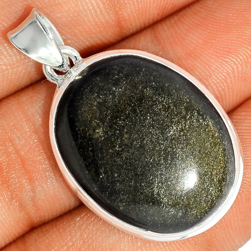1.5" Silver Obsidian Pendants - BLSP237