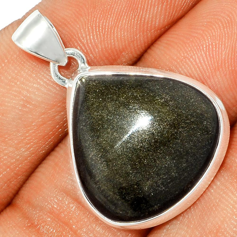 1.2" Silver Obsidian Pendants - BLSP239