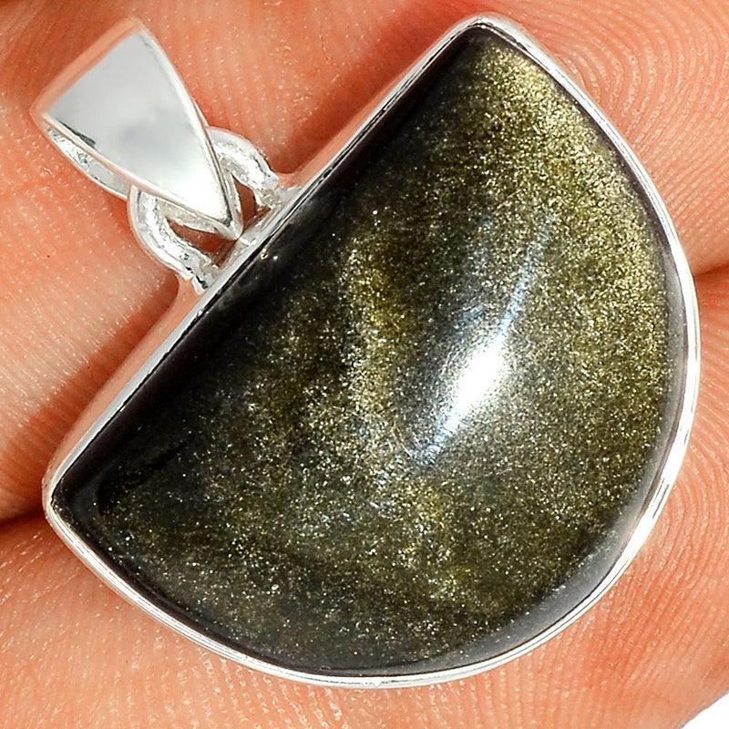 1" Silver Obsidian Pendants - BLSP240