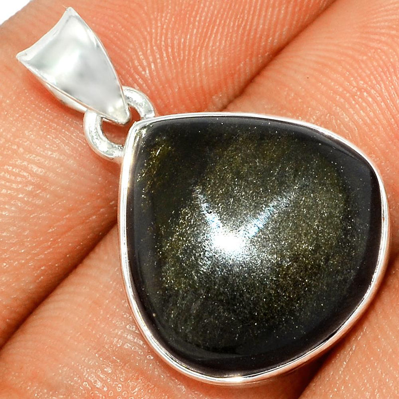 1.1" Silver Obsidian Pendants - BLSP241