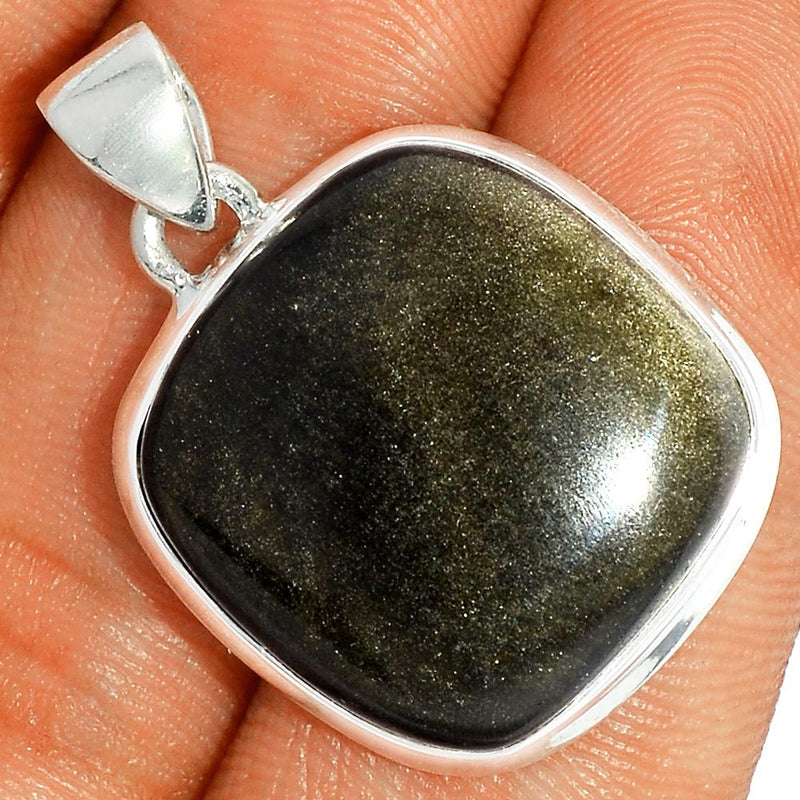 1.2" Silver Obsidian Pendants - BLSP242