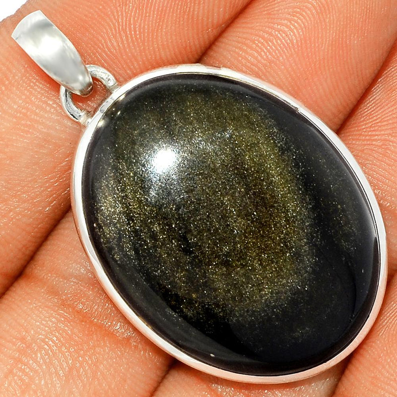 1.7" Silver Obsidian Pendants - BLSP243