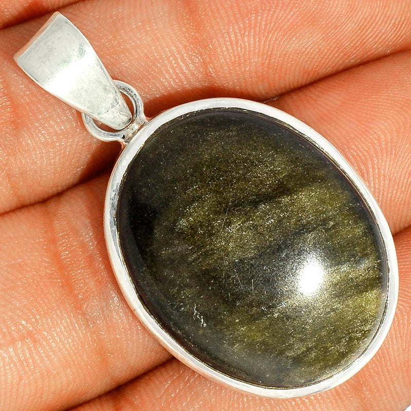1.8" Silver Obsidian Pendants - BLSP244