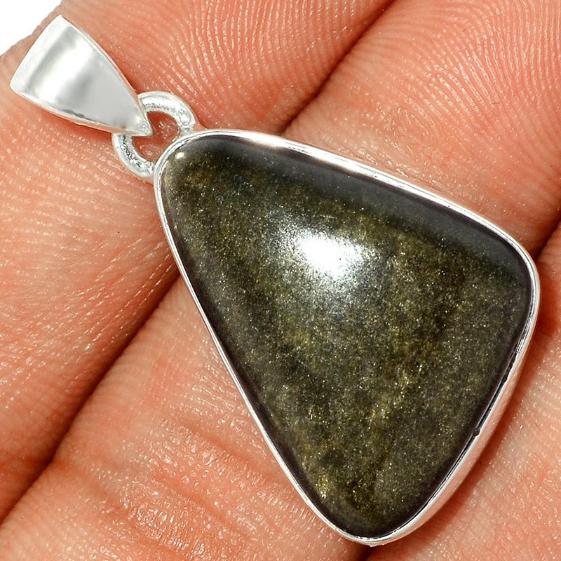 1.3" Silver Obsidian Pendants - BLSP245