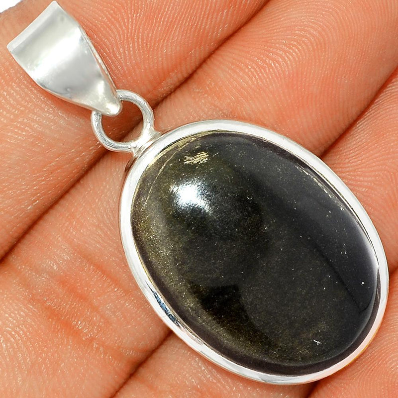 1.7" Silver Obsidian Pendants - BLSP249
