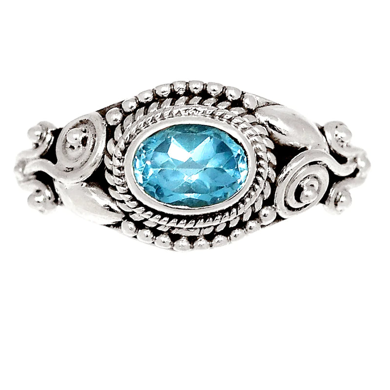 Small Filigree - Blue Topaz Ring - BLTR2054