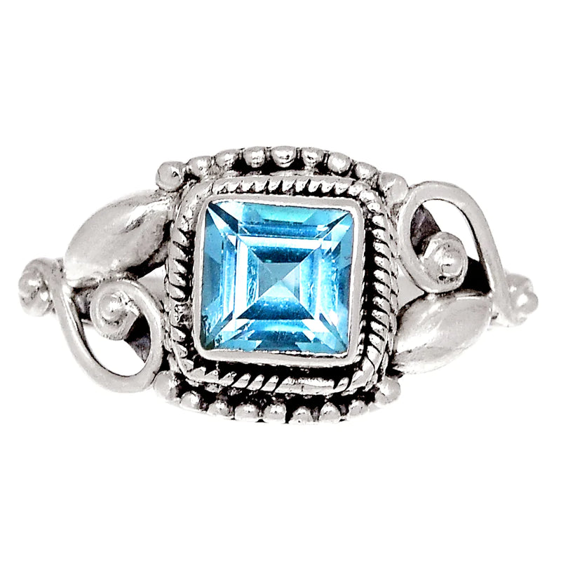 Small Filigree - Blue Topaz Ring - BLTR2084