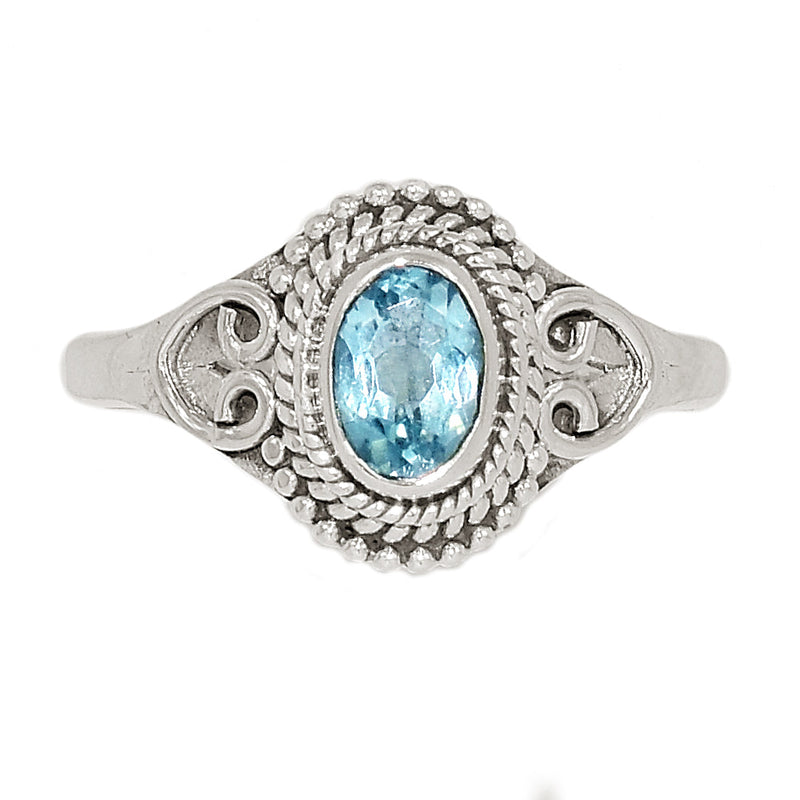 Small Filigree - Blue Topaz Ring - BLTR2236