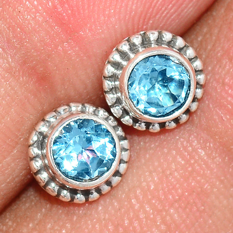 Fine Filigree - Blue Topaz Studs - BLTS435