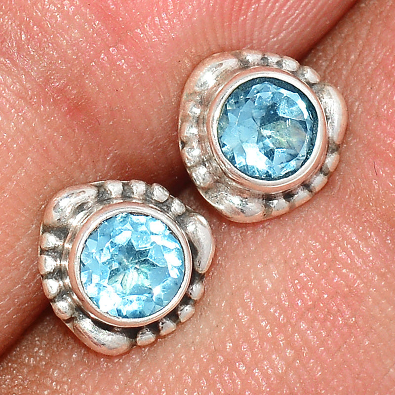 Fine Filigree - Blue Topaz Studs - BLTS436