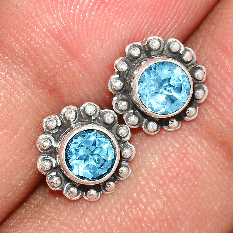 Fine Filigree - Blue Topaz Studs - BLTS437