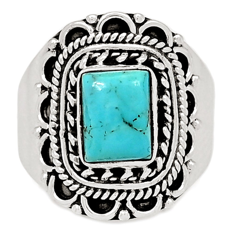 6*8 MM Fine Filigree - Blue Mohave Turquoise Ring - BMTR1266