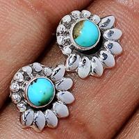 Blue Mohave Turquoise Studs-BMTS312