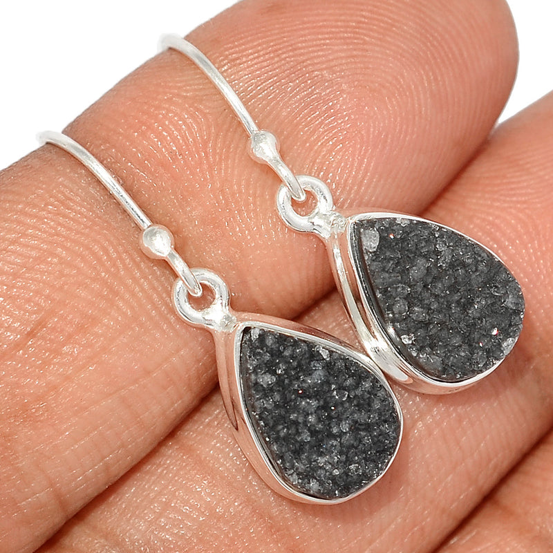 1.2" Black Onyx Druzy Earrings - BODE164