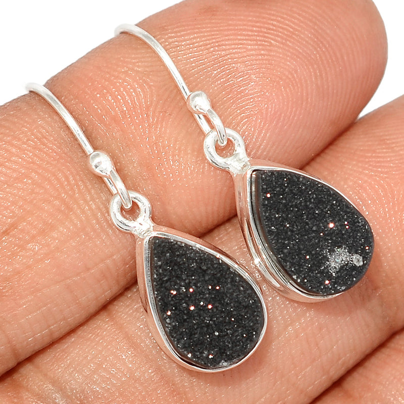 1.2" Black Onyx Druzy Earrings - BODE167