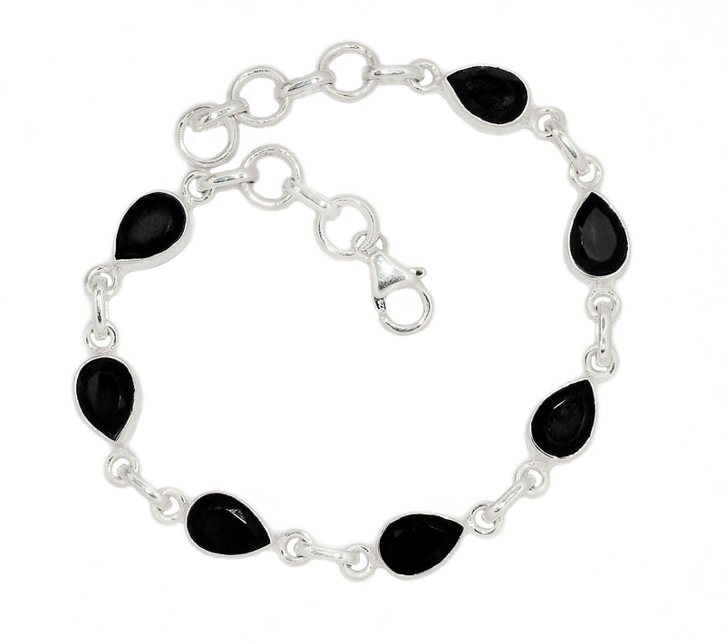 8.1" Black Onyx Faceted Bracelets - BOFB112