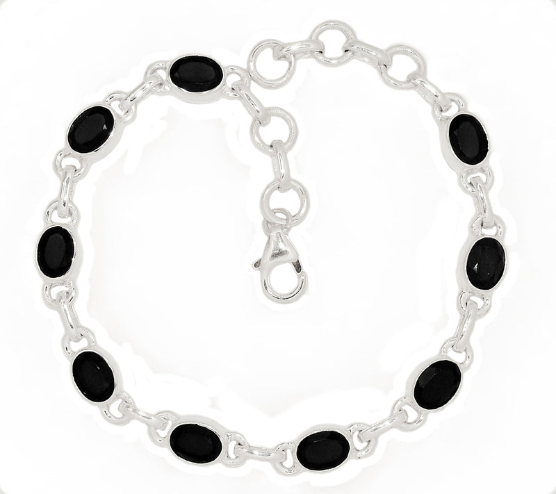 8.1" Black Onyx Faceted Bracelets - BOFB115