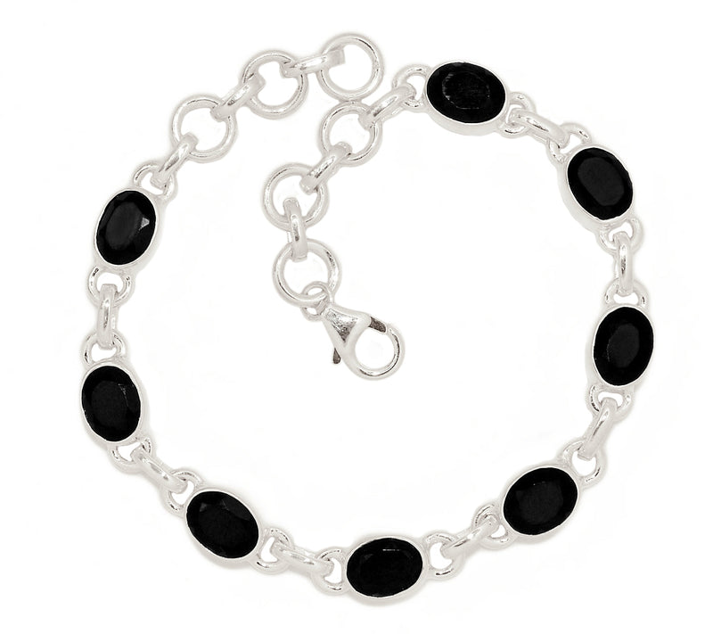 8.1" Black Onyx Faceted Bracelets - BOFB121
