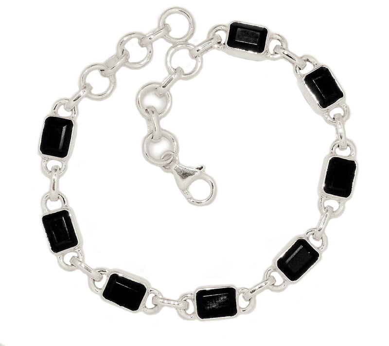 8.1" Black Onyx Faceted Bracelets - BOFB125