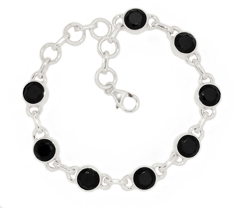 7.8" Black Onyx Faceted Bracelets - BOFB130