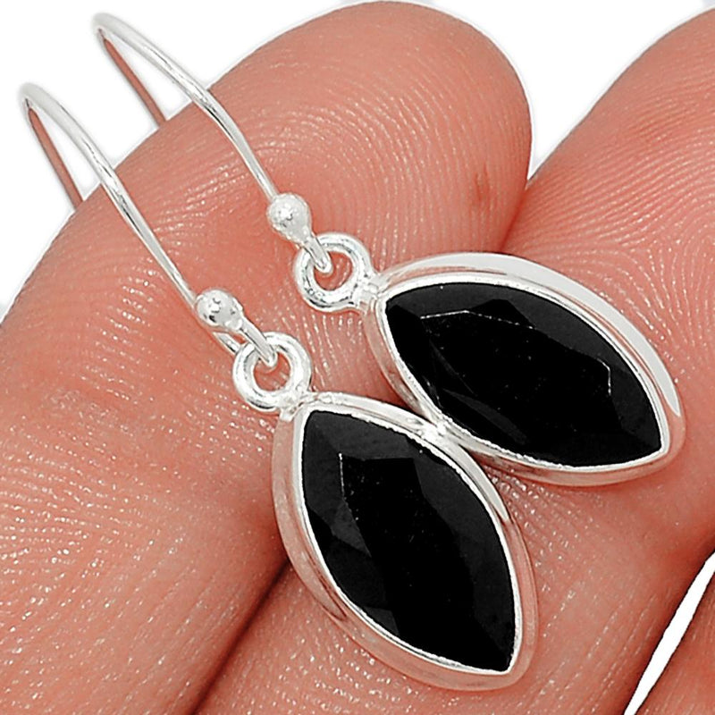 1.2" Faceted Black Onyx Earrings - BOFE609