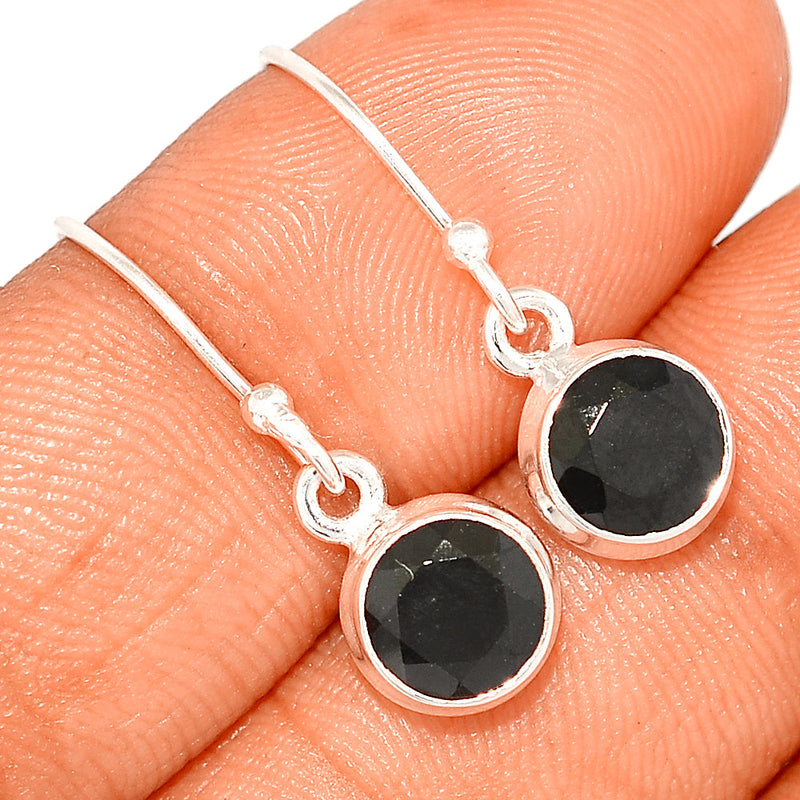 1" Black Onyx Faceted Earrings - BOFE622