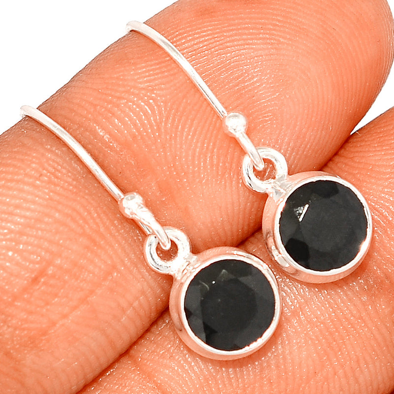 1" Black Onyx Faceted Earrings - BOFE624