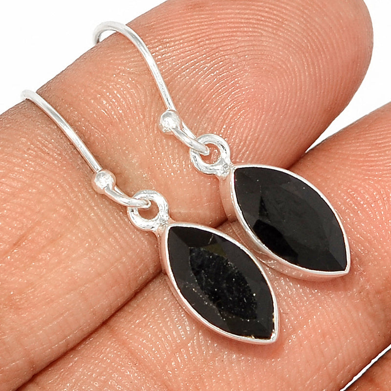 1.1" Black Onyx Faceted Earrings - BOFE680