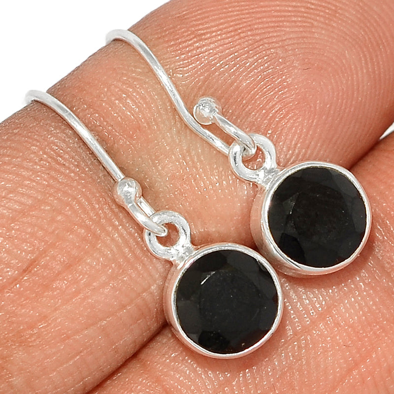 1" Black Onyx Faceted Earrings - BOFE687