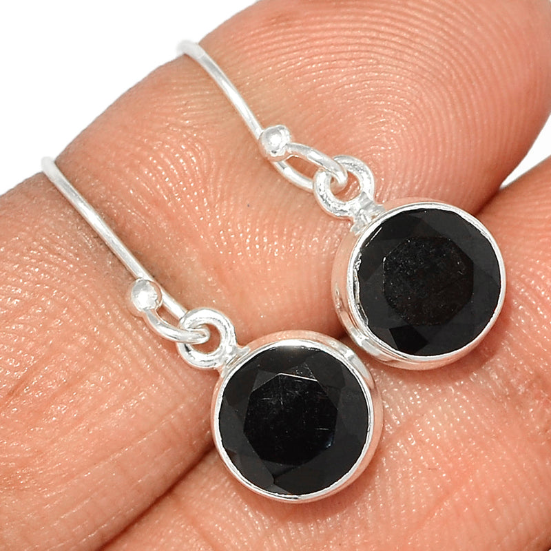 1" Black Onyx Faceted Earrings - BOFE688