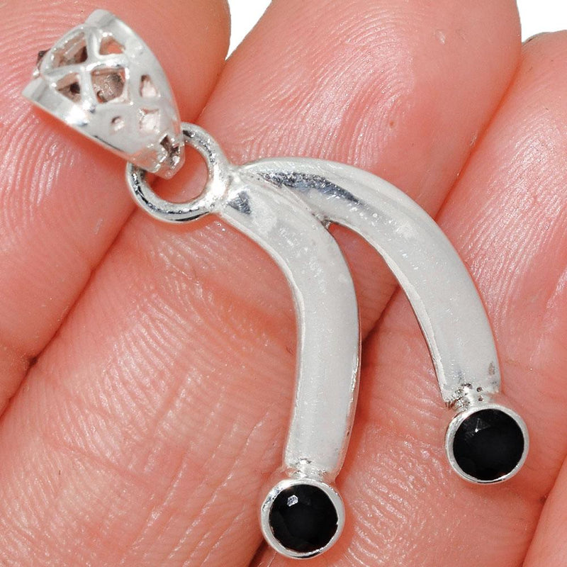 1.3" Feceted Black Onyx Pendants - BOFP1070