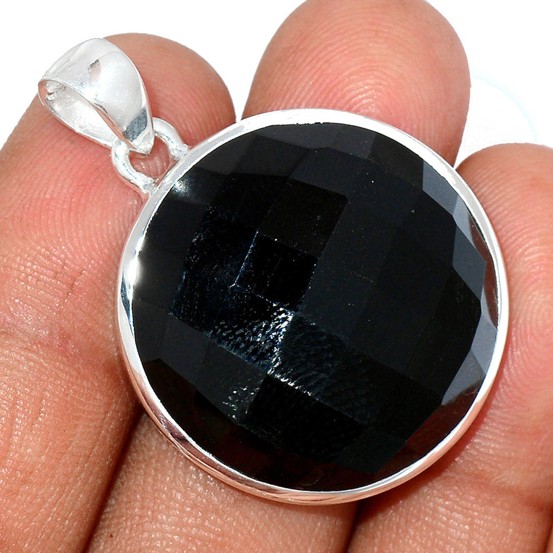 1.5" Black Onyx Faceted Pendants - BOFP1169