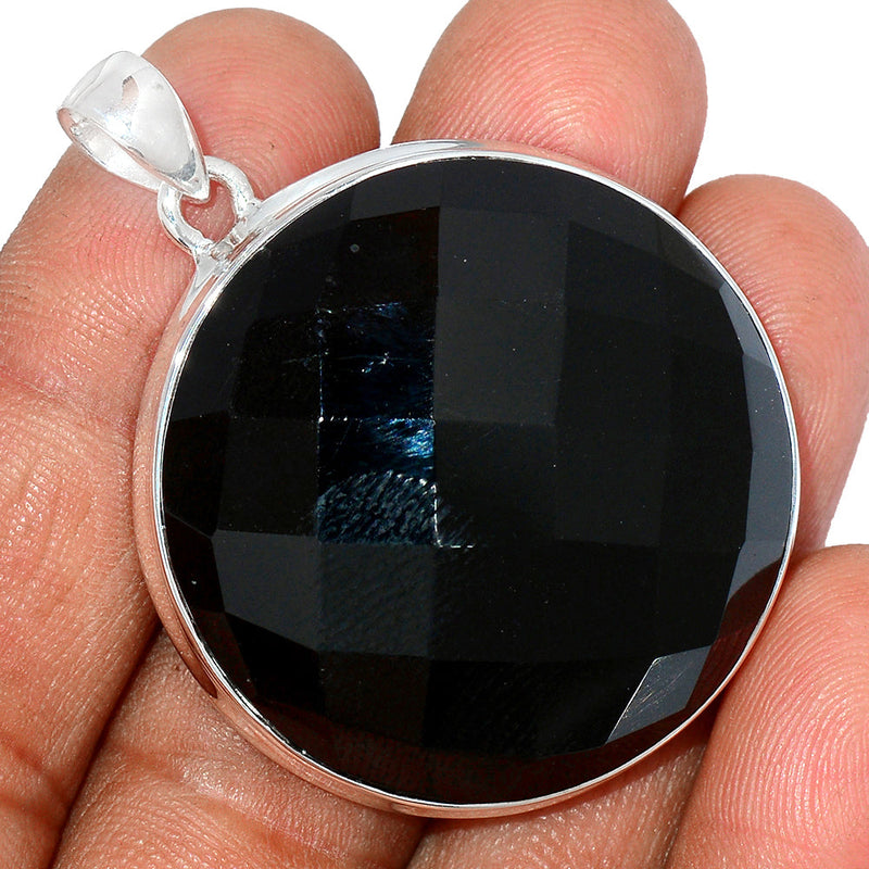 1.8" Black Onyx Faceted Pendants - BOFP1177