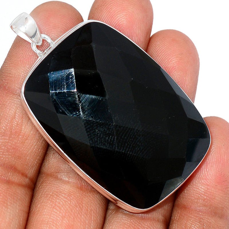 2.2" Black Onyx Faceted Pendants - BOFP1179