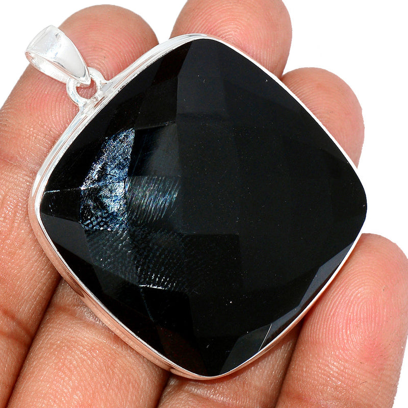 2" Black Onyx Faceted Pendants - BOFP1181