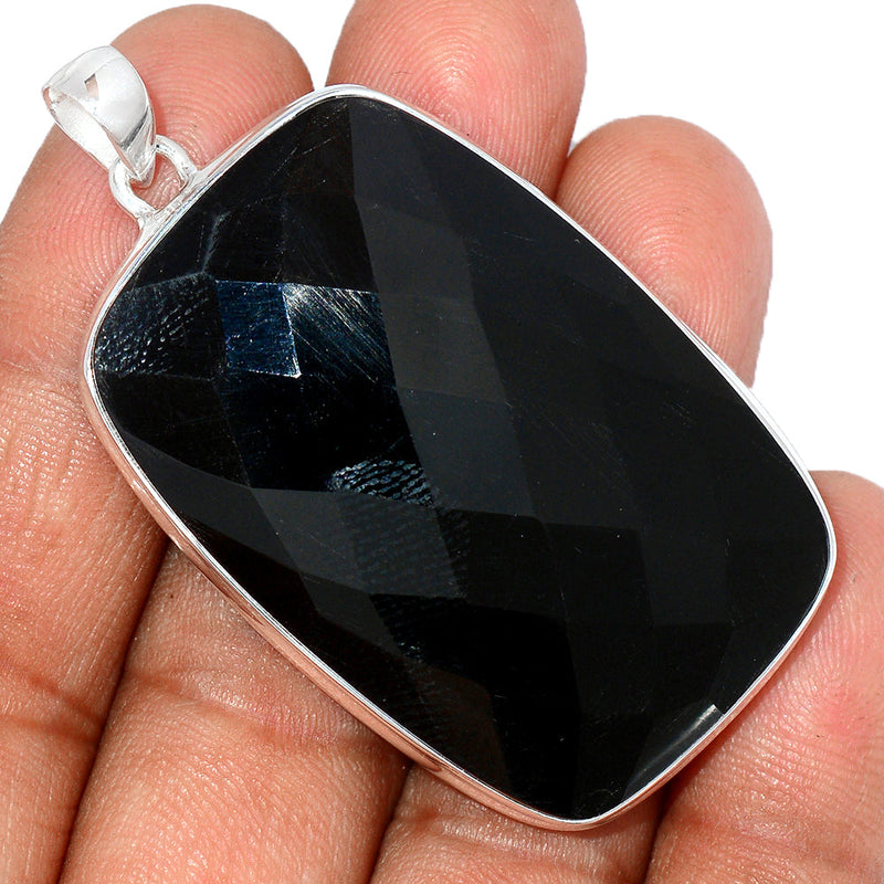 2.2" Black Onyx Faceted Pendants - BOFP1182