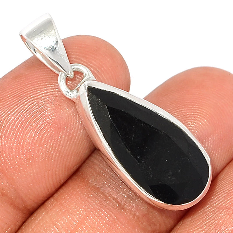 1.3" Black Onyx Faceted Pendants - BOFP1187