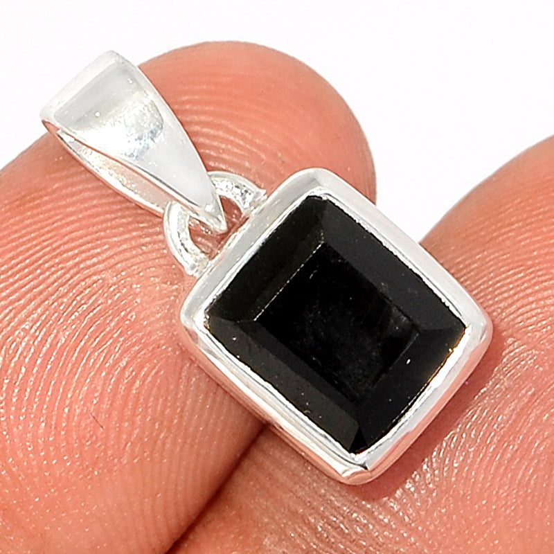 0.8" Black Onyx Faceted Pendants - BOFP1193