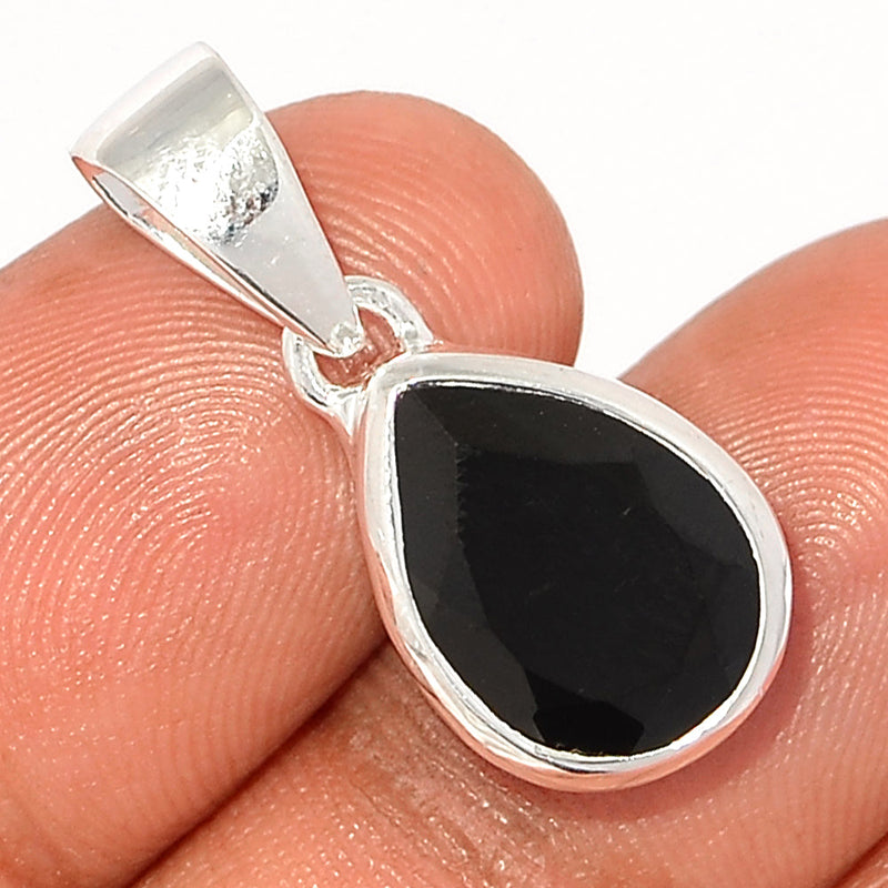 1" Black Onyx Faceted Pendants - BOFP1204