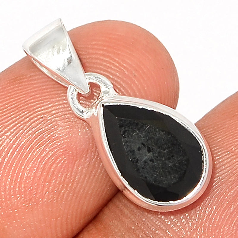 0.8" Black Onyx Faceted Pendants - BOFP1213