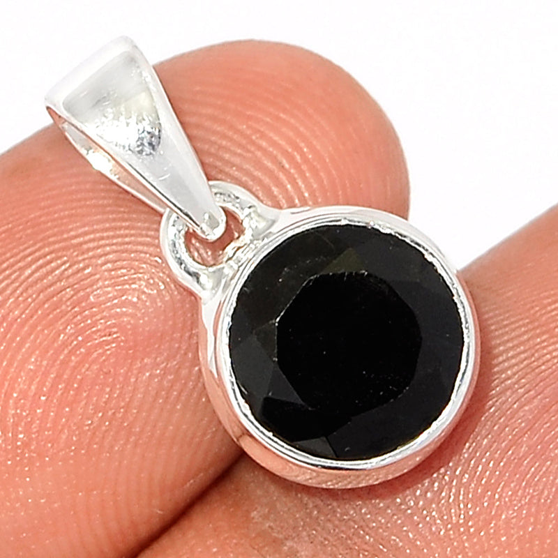 0.8" Black Onyx Faceted Pendants - BOFP1222