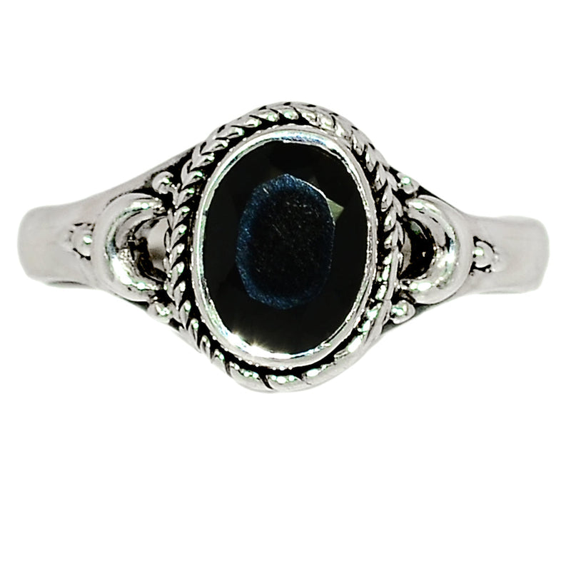 6*8 MM - Small Filigree - Black Onyx Faceted Ring - BOFR1111