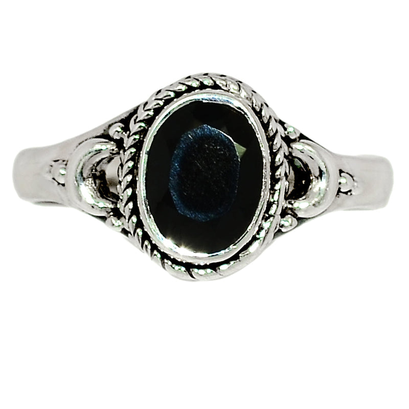 6*8 MM - Small Filigree - Black Onyx Faceted Ring - BOFR1111