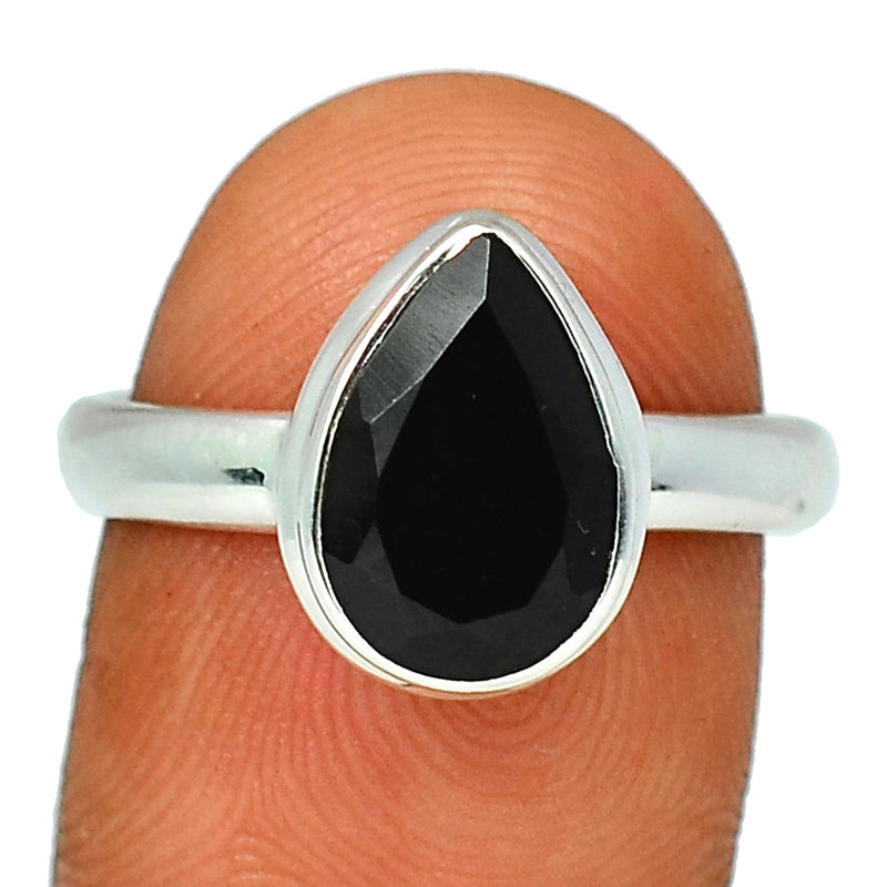 Black Onyx Faceted Ring - BOFR1149
