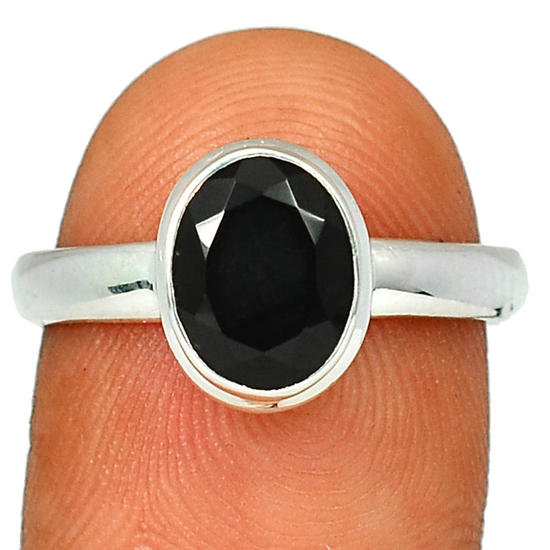 Black Onyx Faceted Ring - BOFR1156