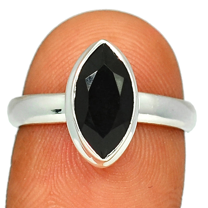 Black Onyx Faceted Ring - BOFR1164