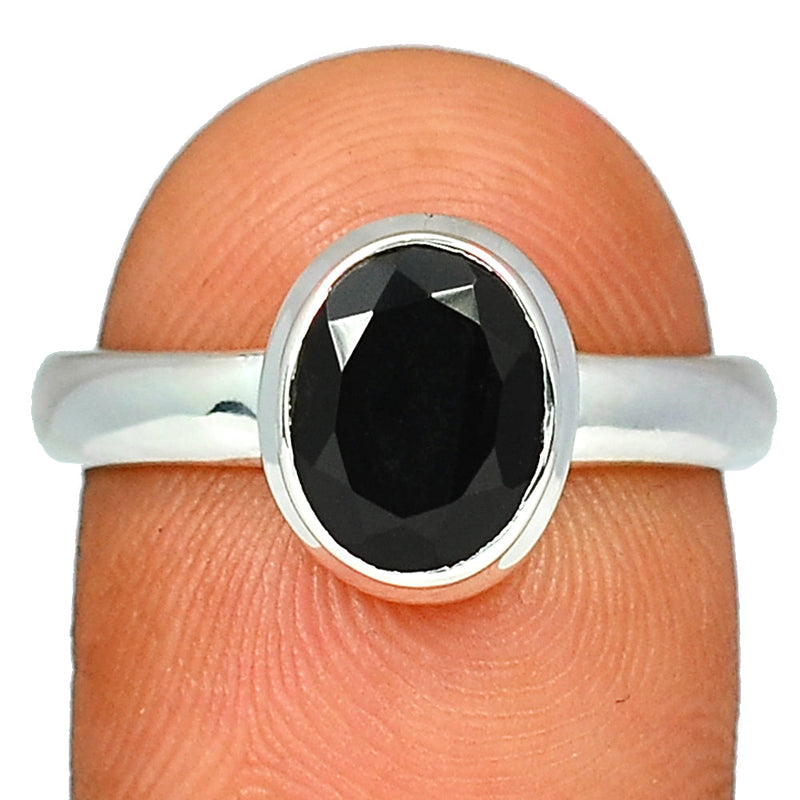 Black Onyx Faceted Ring - BOFR1166