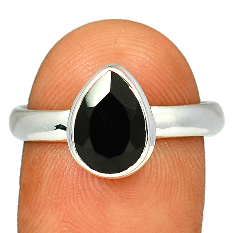Black Onyx Faceted Ring - BOFR1218