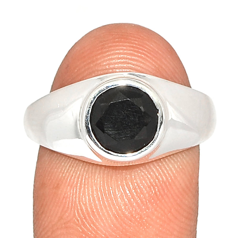 Solid - Black Onyx Faceted Ring - BOFR1328